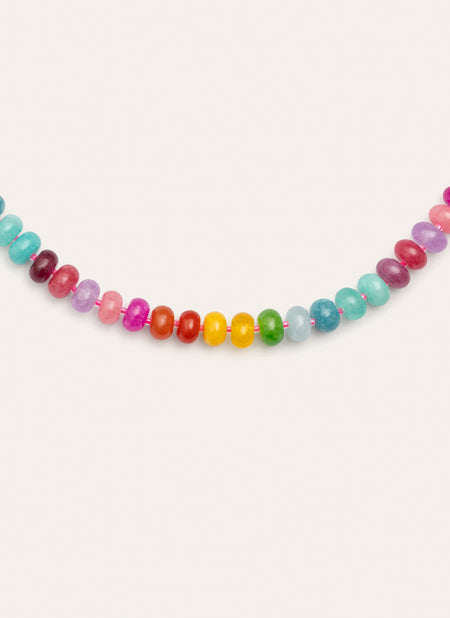 Collar Bloom Stones Acero Baño Oro