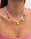 Collar Boho Color Shells Acero Baño Oro