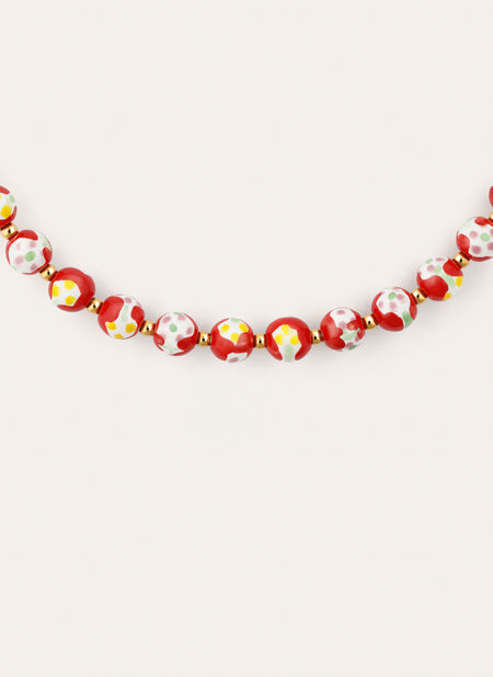 Collier Carmesí Acier Plaqué Or