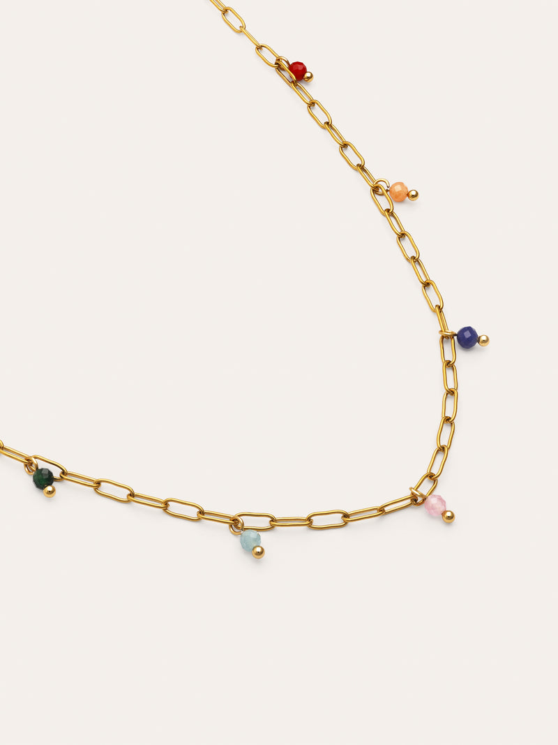 Ketting Chic Dancing Stones Staal Verguld in Goud