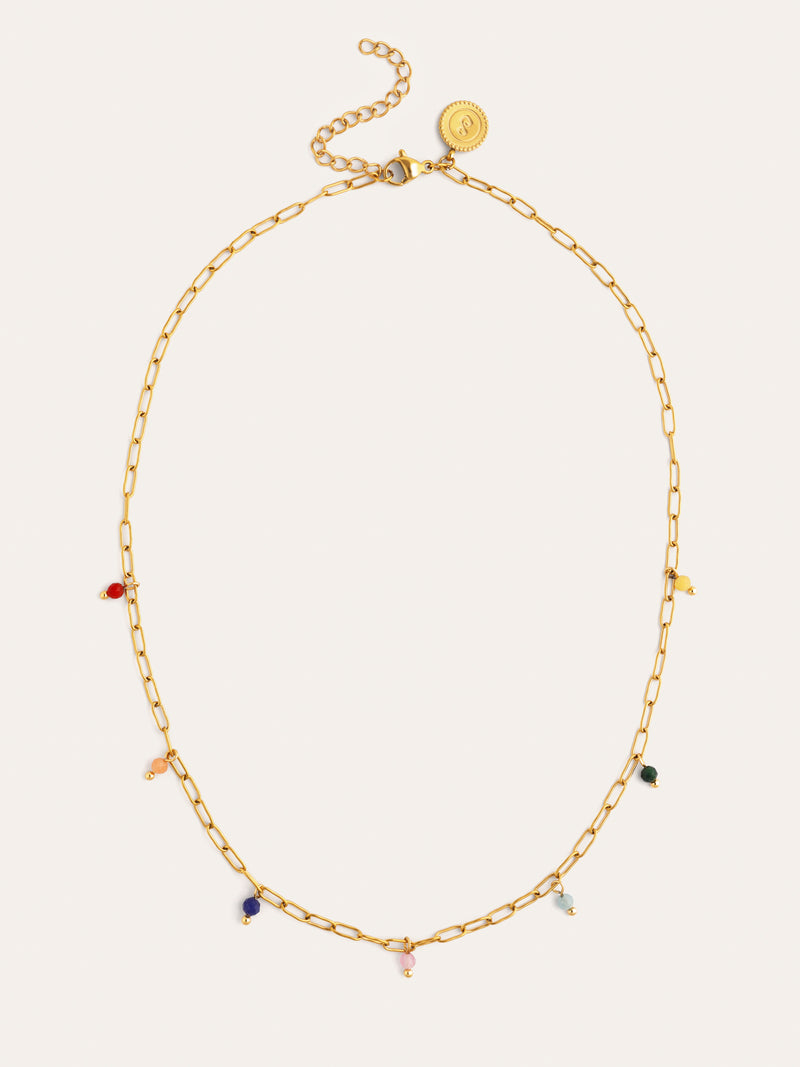 Ketting Chic Dancing Stones Staal Verguld in Goud