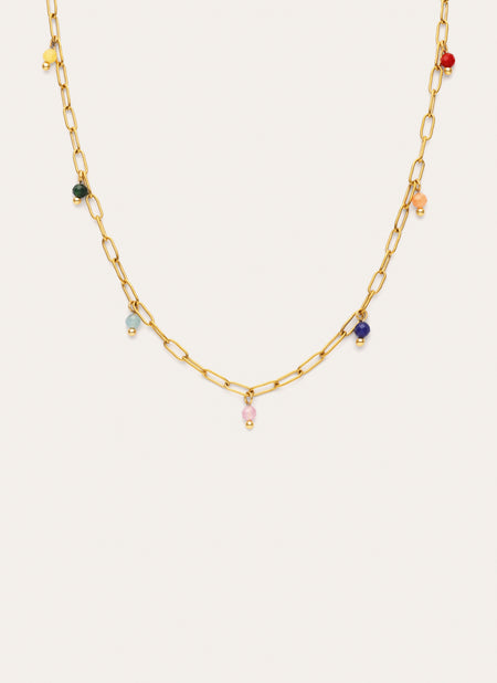 Ketting Chic Dancing Stones Staal Verguld in Goud