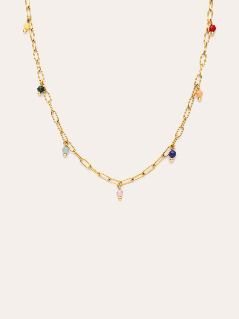 Ketting Chic Dancing Stones Staal Verguld in Goud