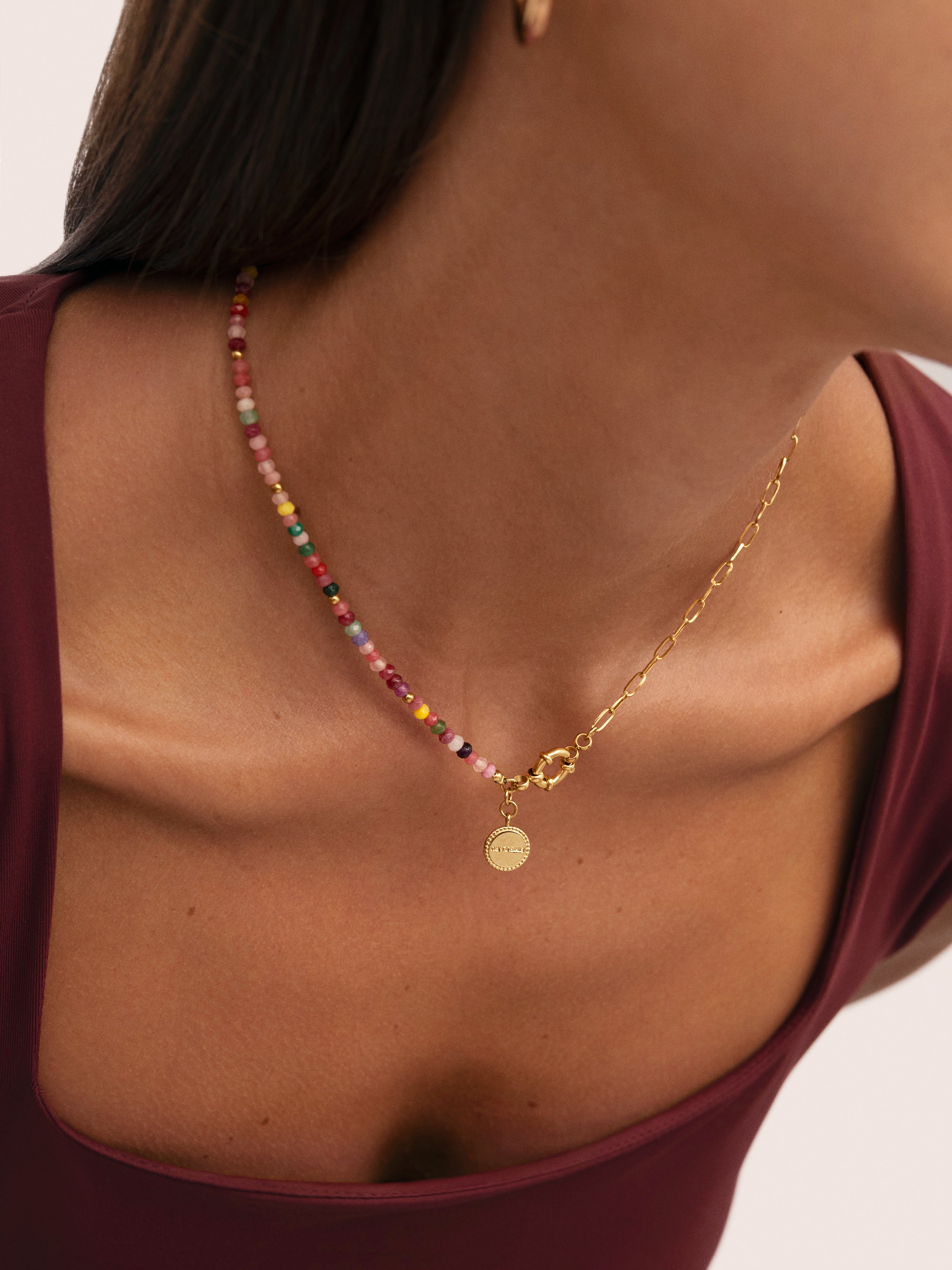 Collar Chic Amalia Acero Baño Oro