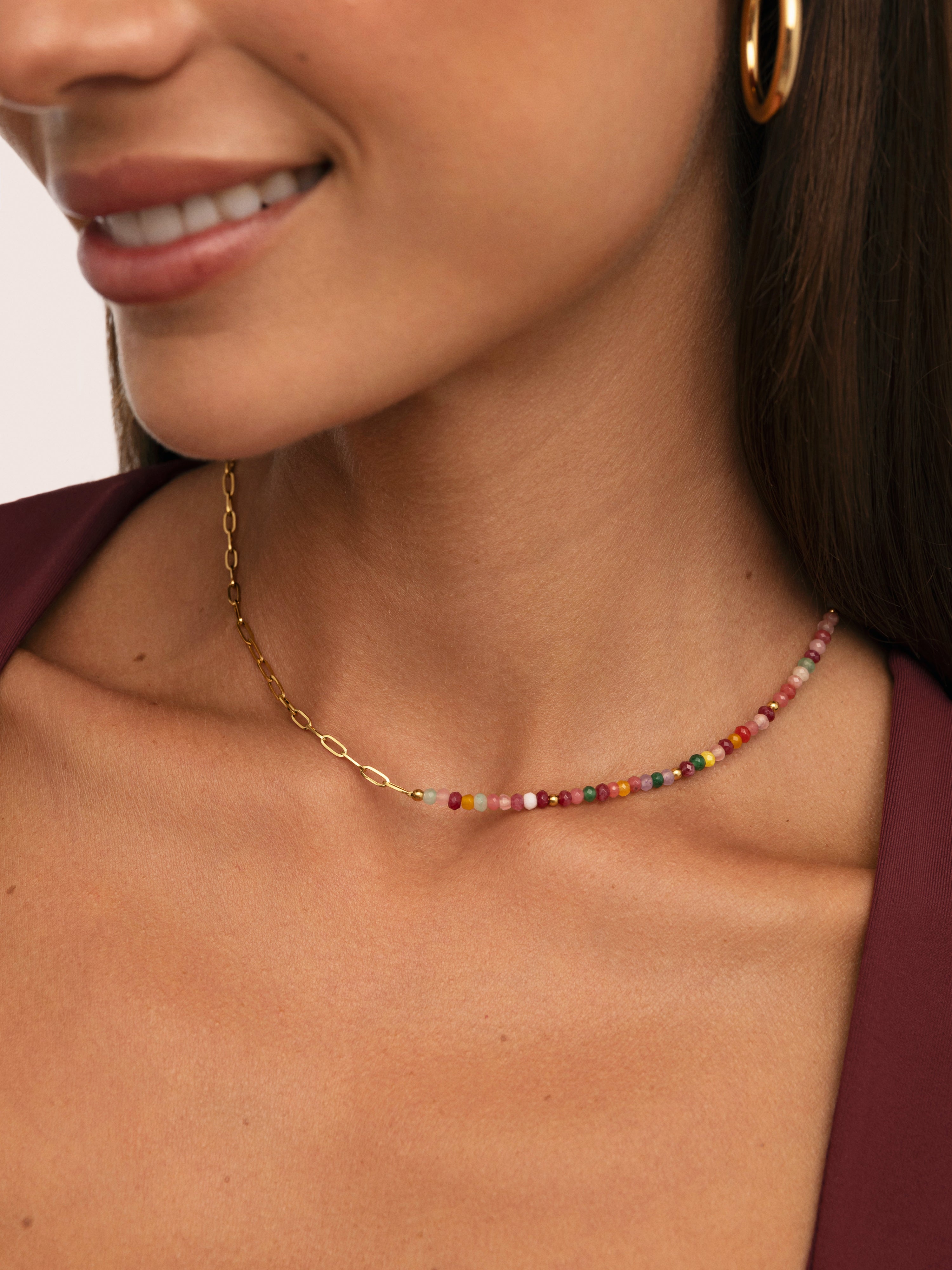Collar Chic Amalia Acero Baño Oro