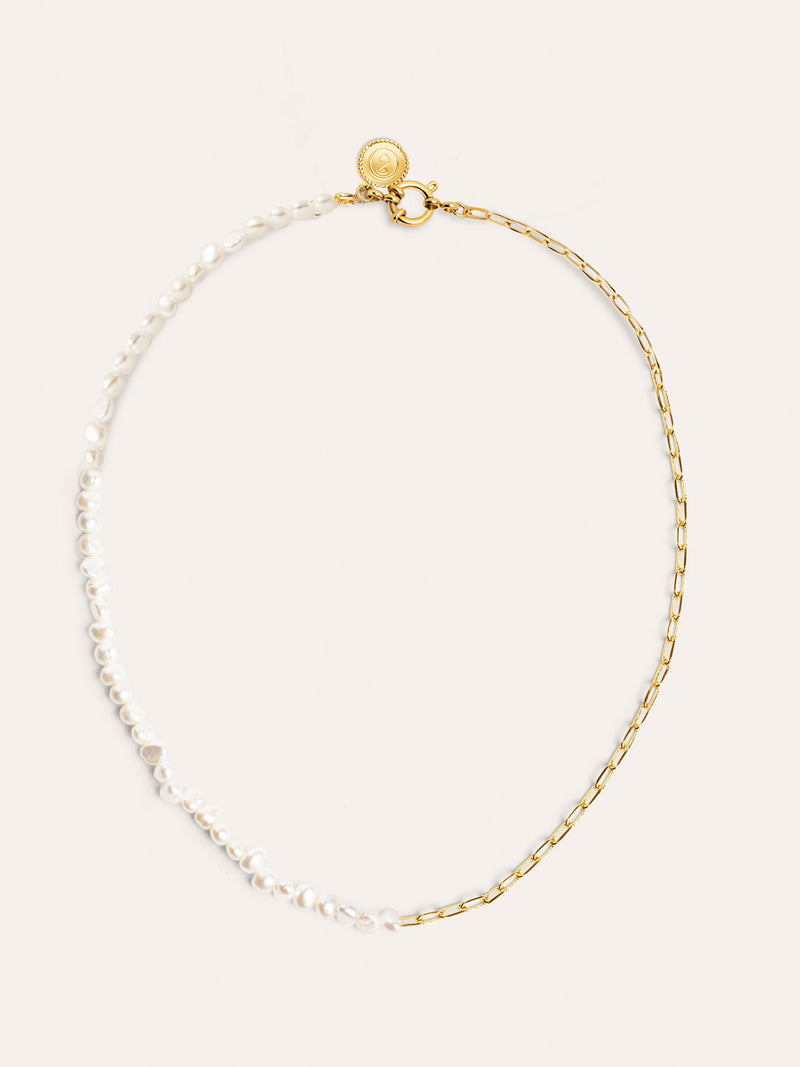 Colar Chic Pearl Aço Banho de Ouro