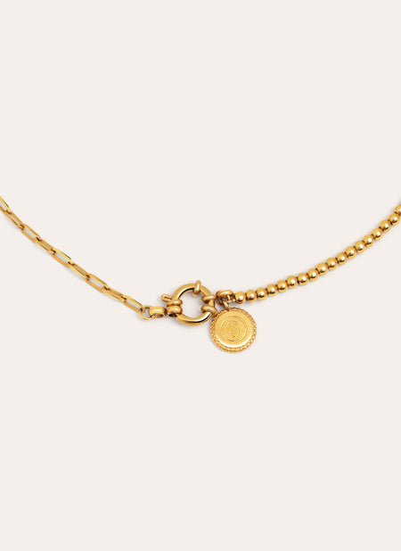 Collier Chic Pebbles Acier Plaqué Or