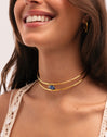 Kyanite Steel Gold-Plated Choker
