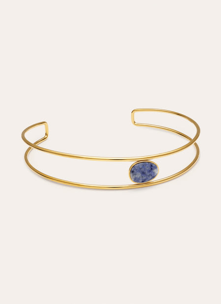 Kyanite Steel Gold-Plated Choker
