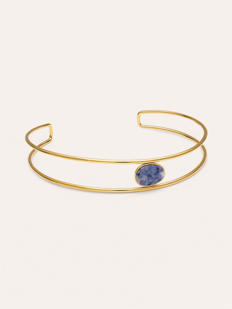 Kyanite Steel Gold-Plated Choker