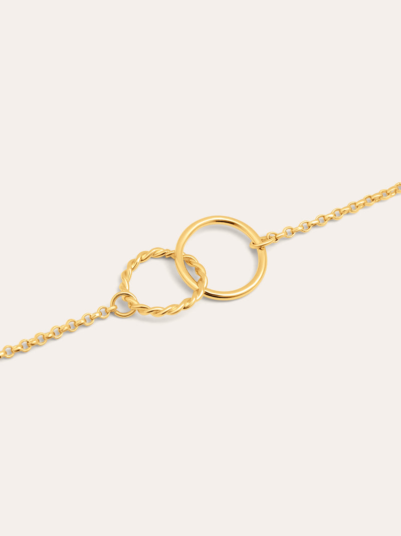 Colar Circles Twist Banho de Ouro