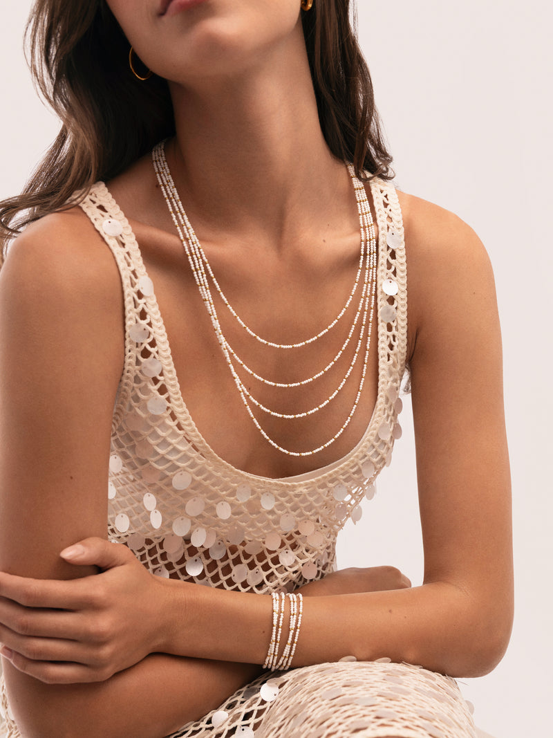 Cleopatra Blanch Steel Necklace, Gold-Plated