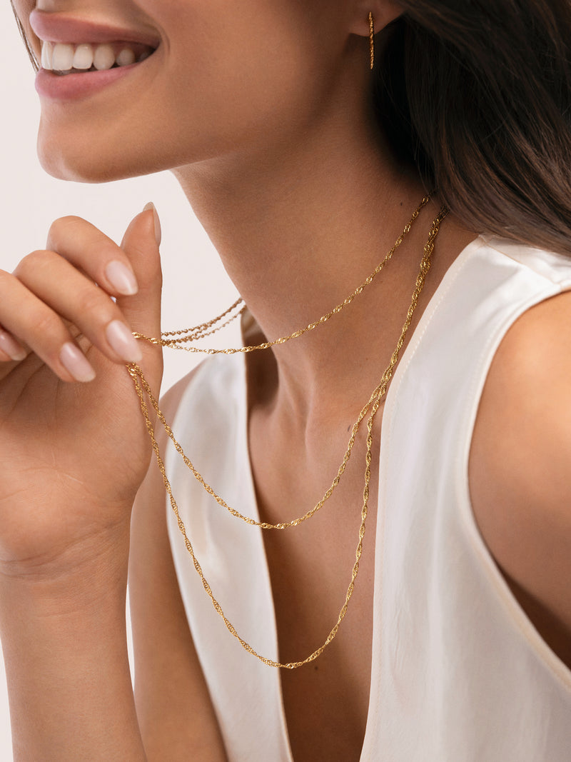 Collar Cleopatra Mini Twist Acero Baño Oro