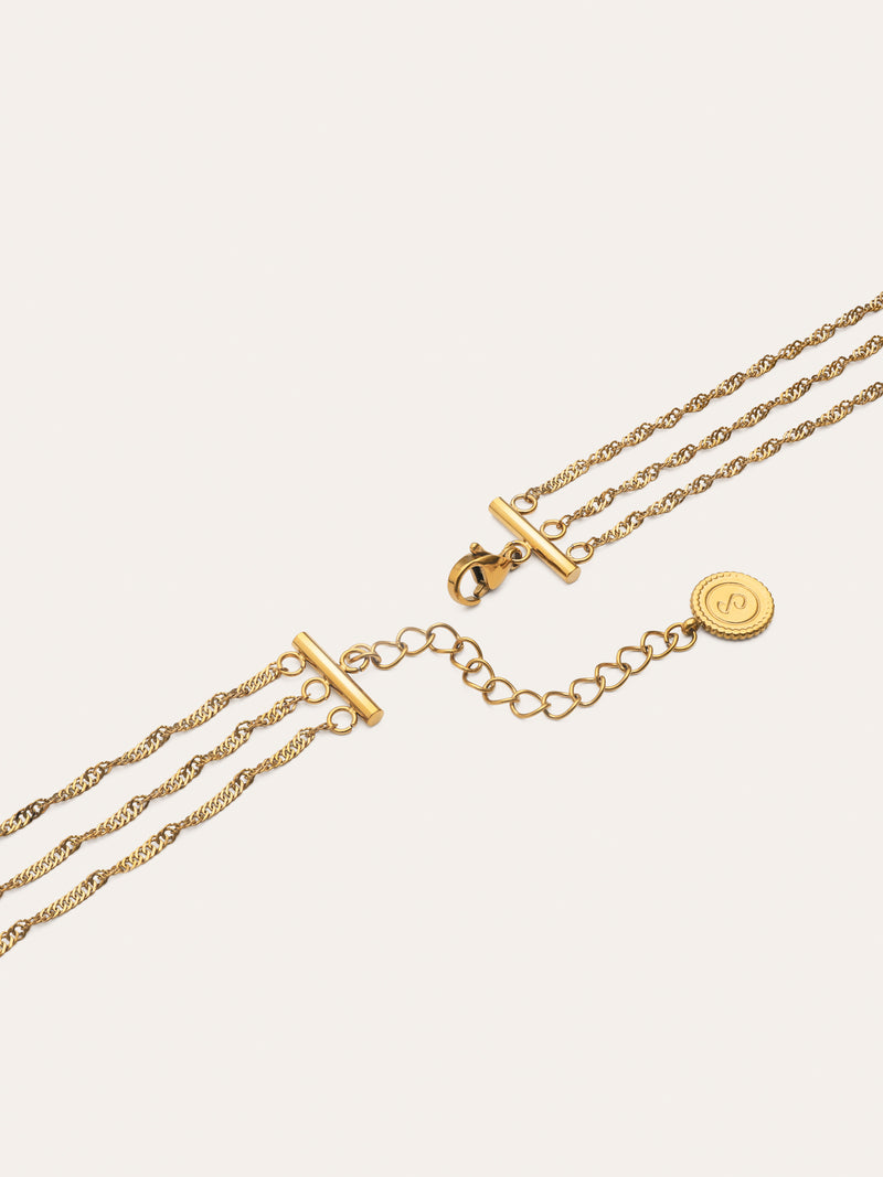 Collar Cleopatra Mini Twist Acero Baño Oro