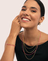 Collar Cleopatra Pink Acero Baño Oro