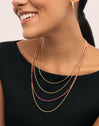 Collar Cleopatra Pink Acero Baño Oro