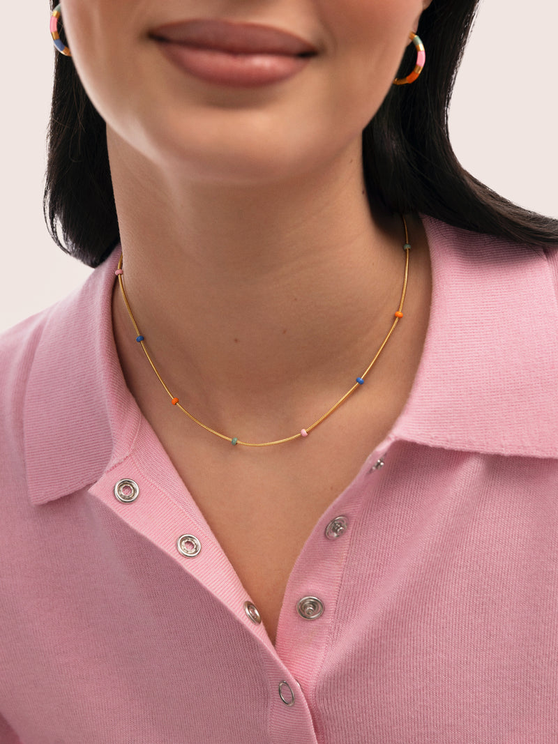 Collier Carla Enamel Acier Plaqué Or