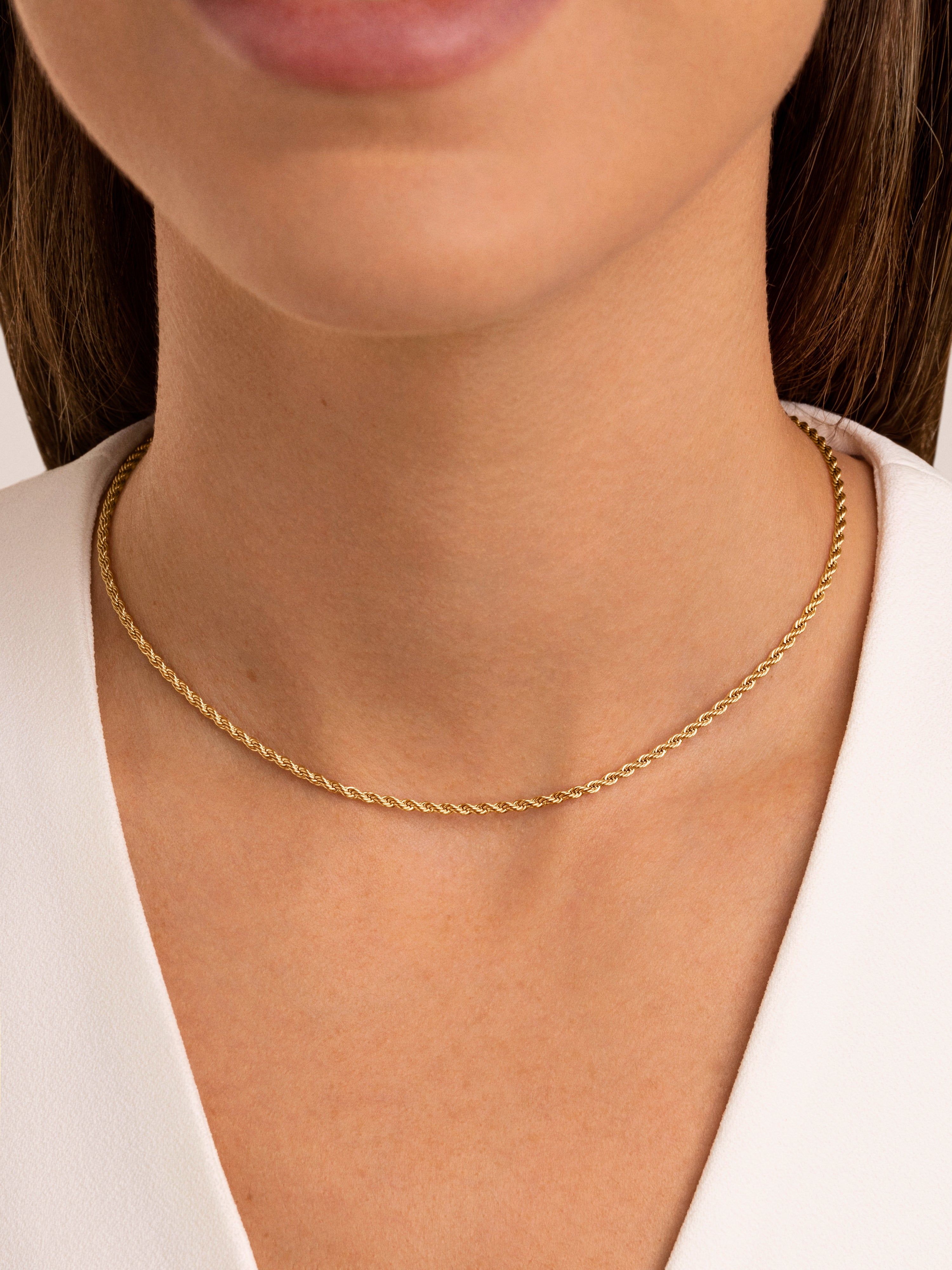 Cord Stainless Steel Gold Necklace