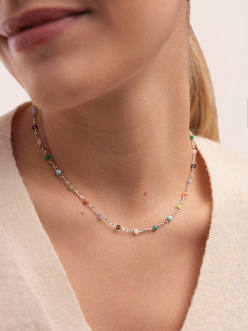Crystals Colors Stainless Steel Necklacace