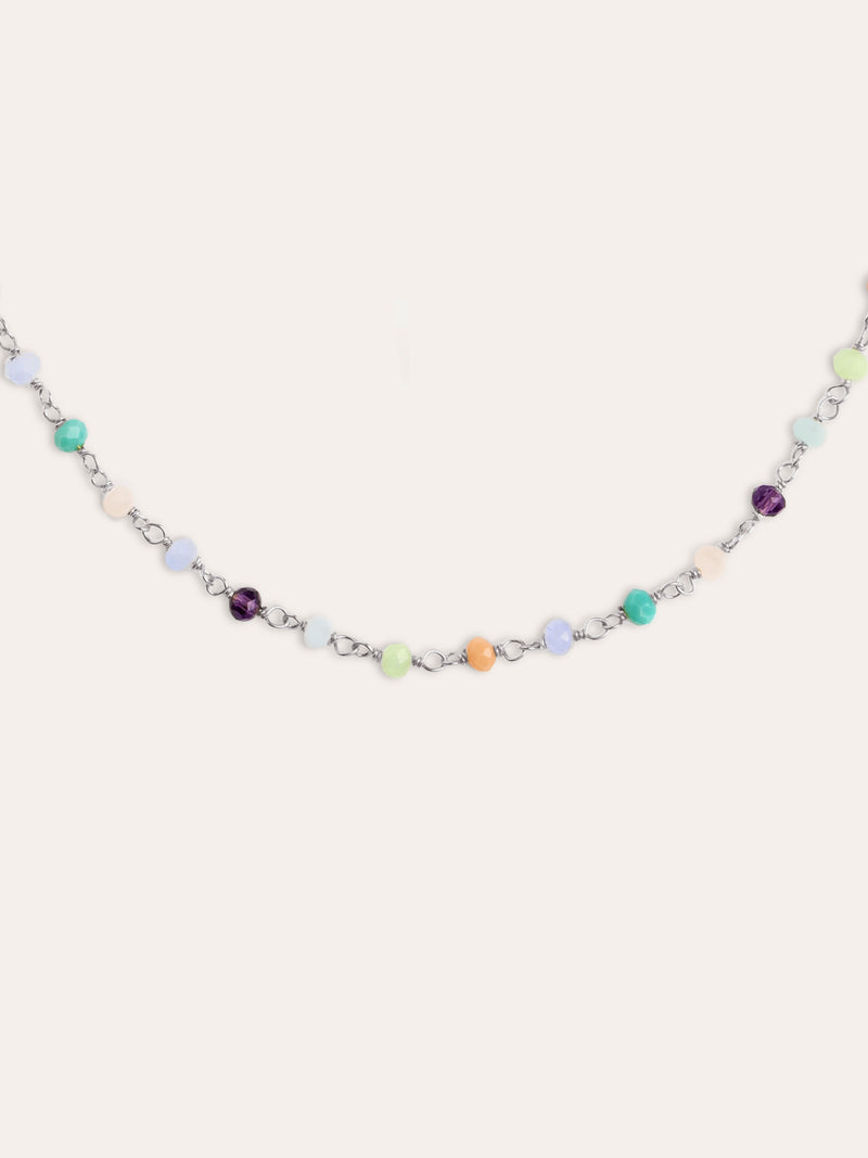 Ketting Crystals Colors Zilver