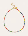 Collar Crystals Rainbow Acero Baño Oro
