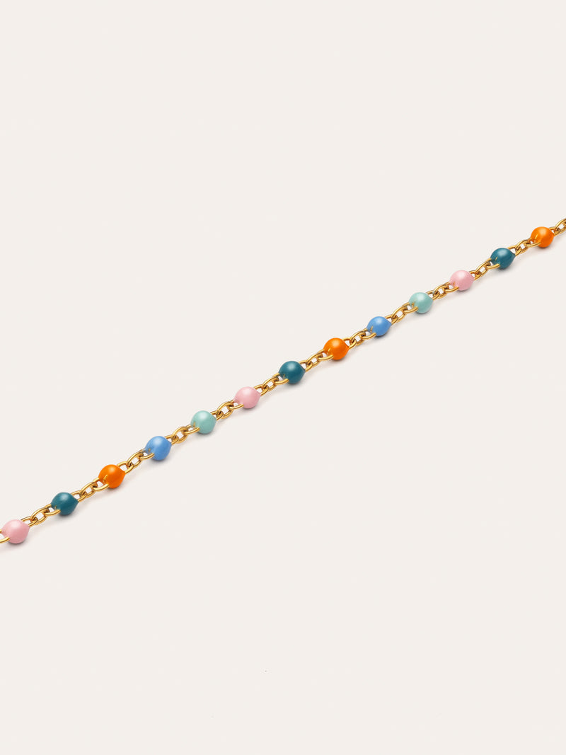 Collier Dots Alpine Enamel Acier Plaqué Or