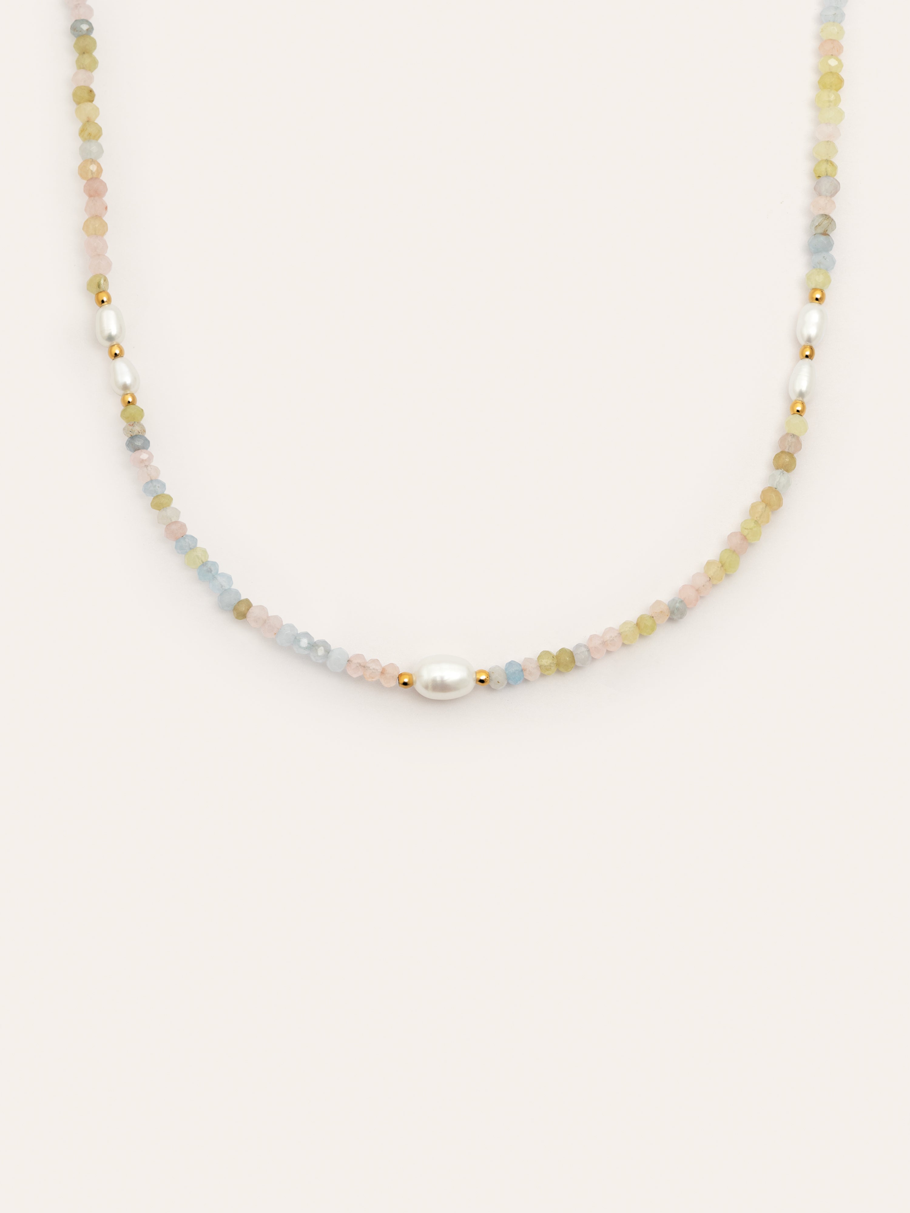 Daphne Pearls Stainless Steel Gold Necklace 