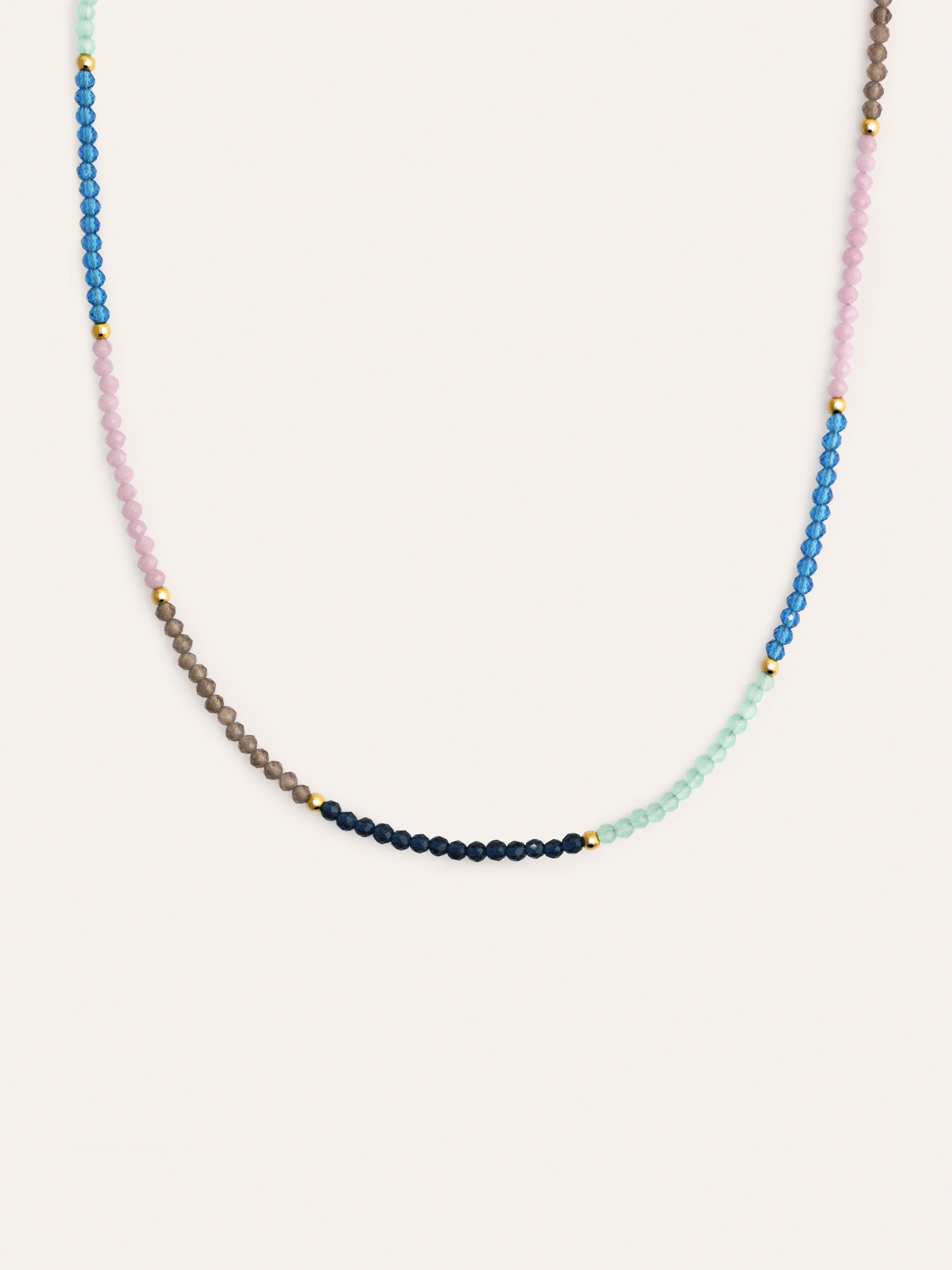 Collar Dye Dots Bruma Acero Baño Oro