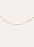 Collar Dots Enamel Blanco Acero Baño Oro