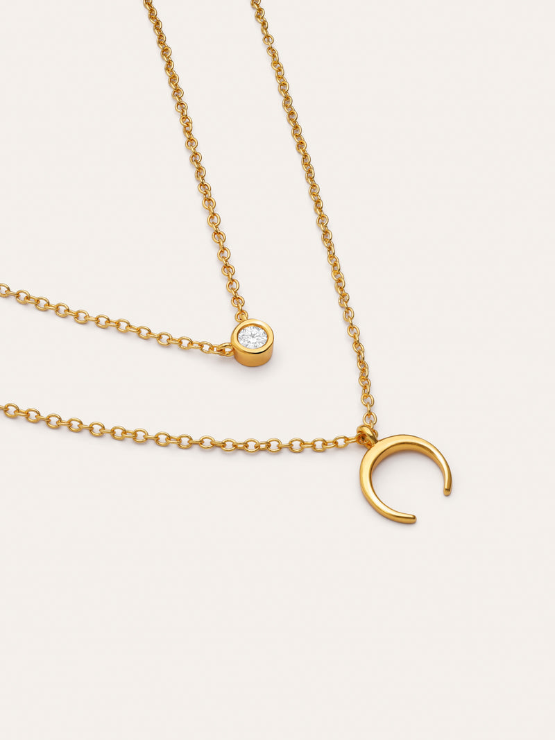 Set da 2 Collane Spark + Mini Moonset Placcato Oro