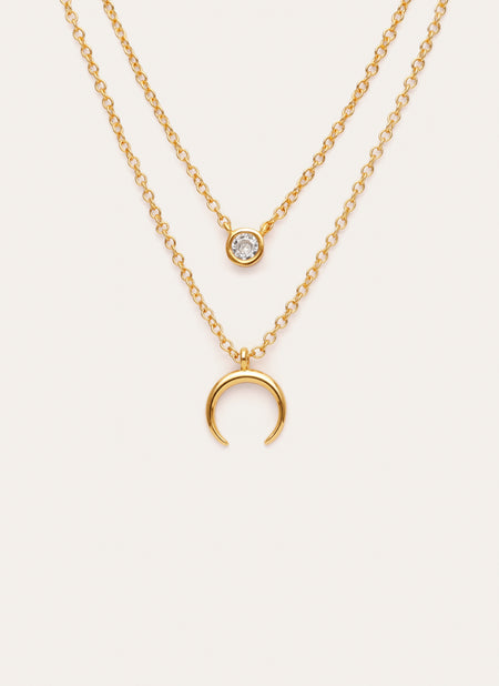 Pack of 2 Spark Necklaces + Mini Moonset Gold Plating