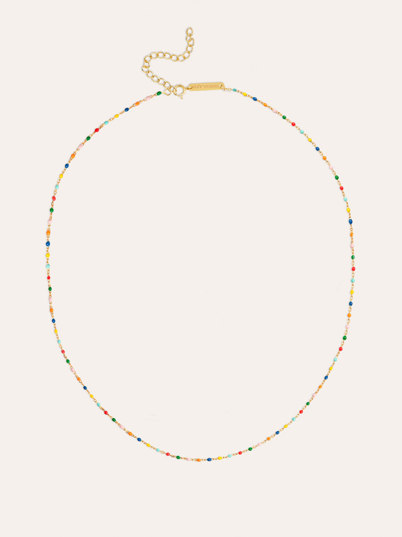 Collier Dots Colors Enamel Argent Plaqué Or