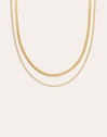 Double Lisse Tail Stainless Steel Gold Necklace