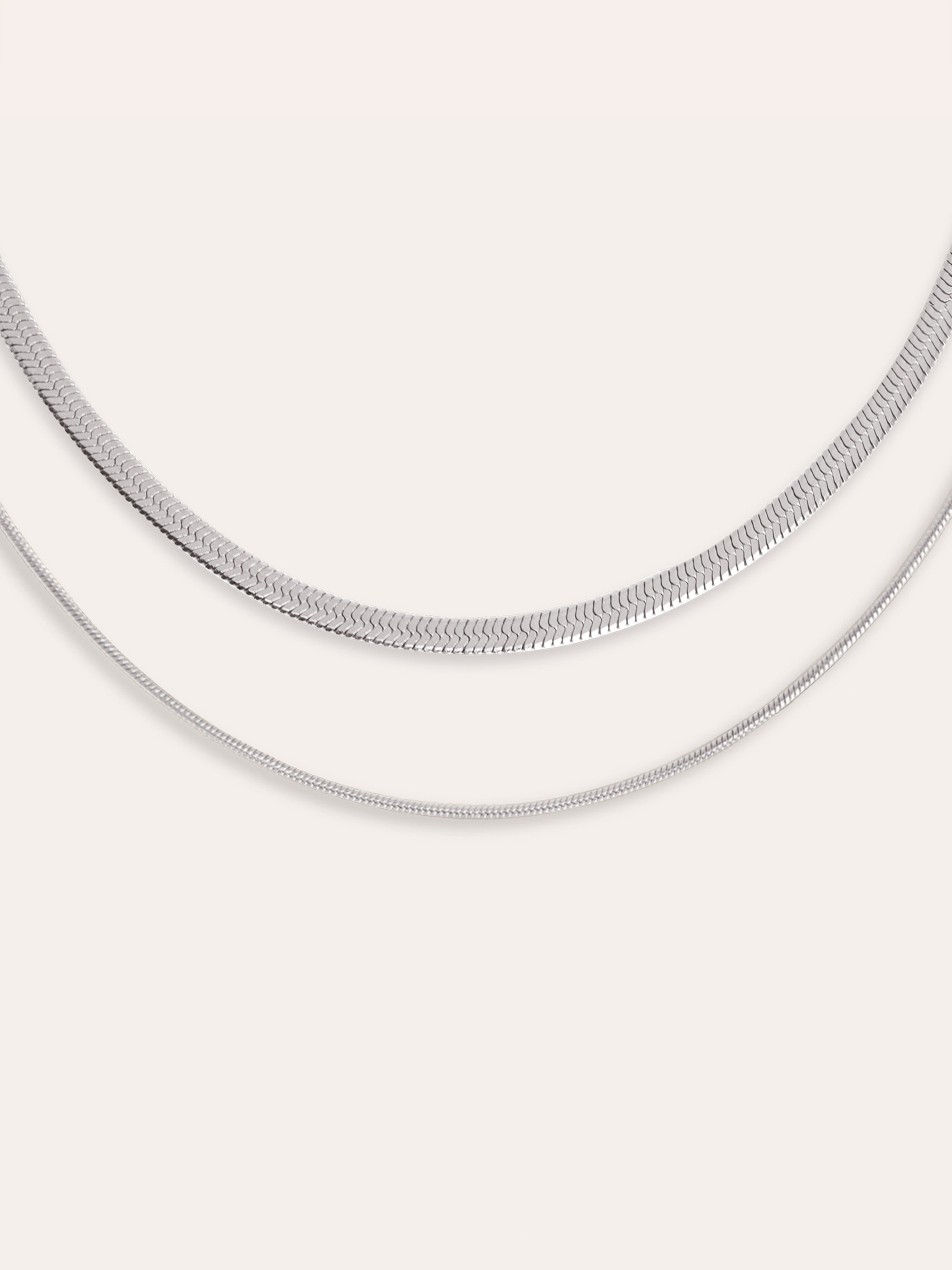 Double Lisse Tail Stainless Steel Necklace