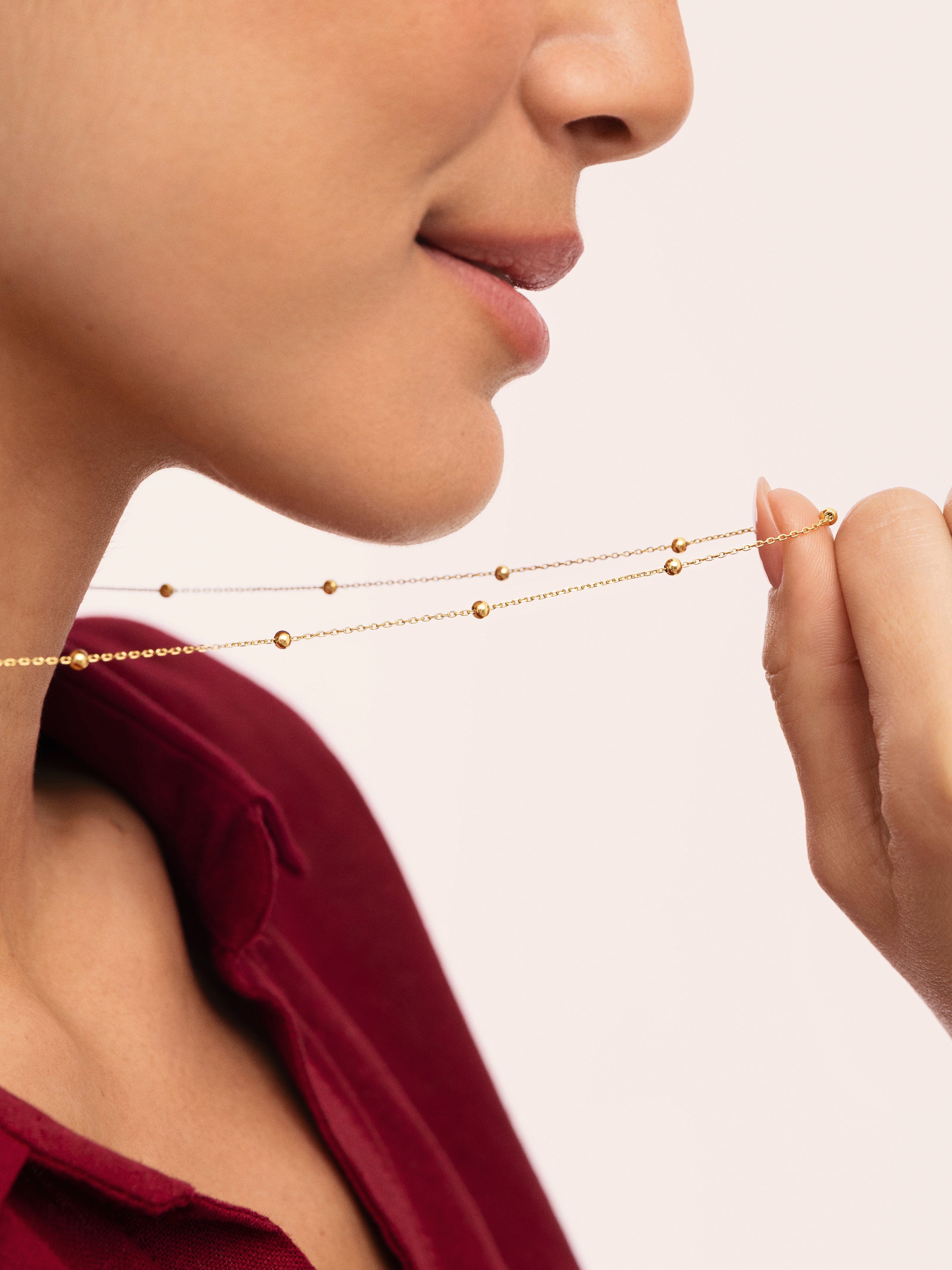 Collar Dots L Acero Baño Oro