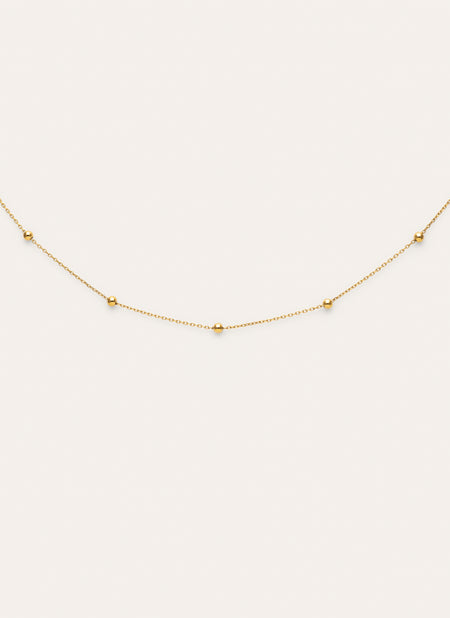 Collar Dots L Acero Baño Oro