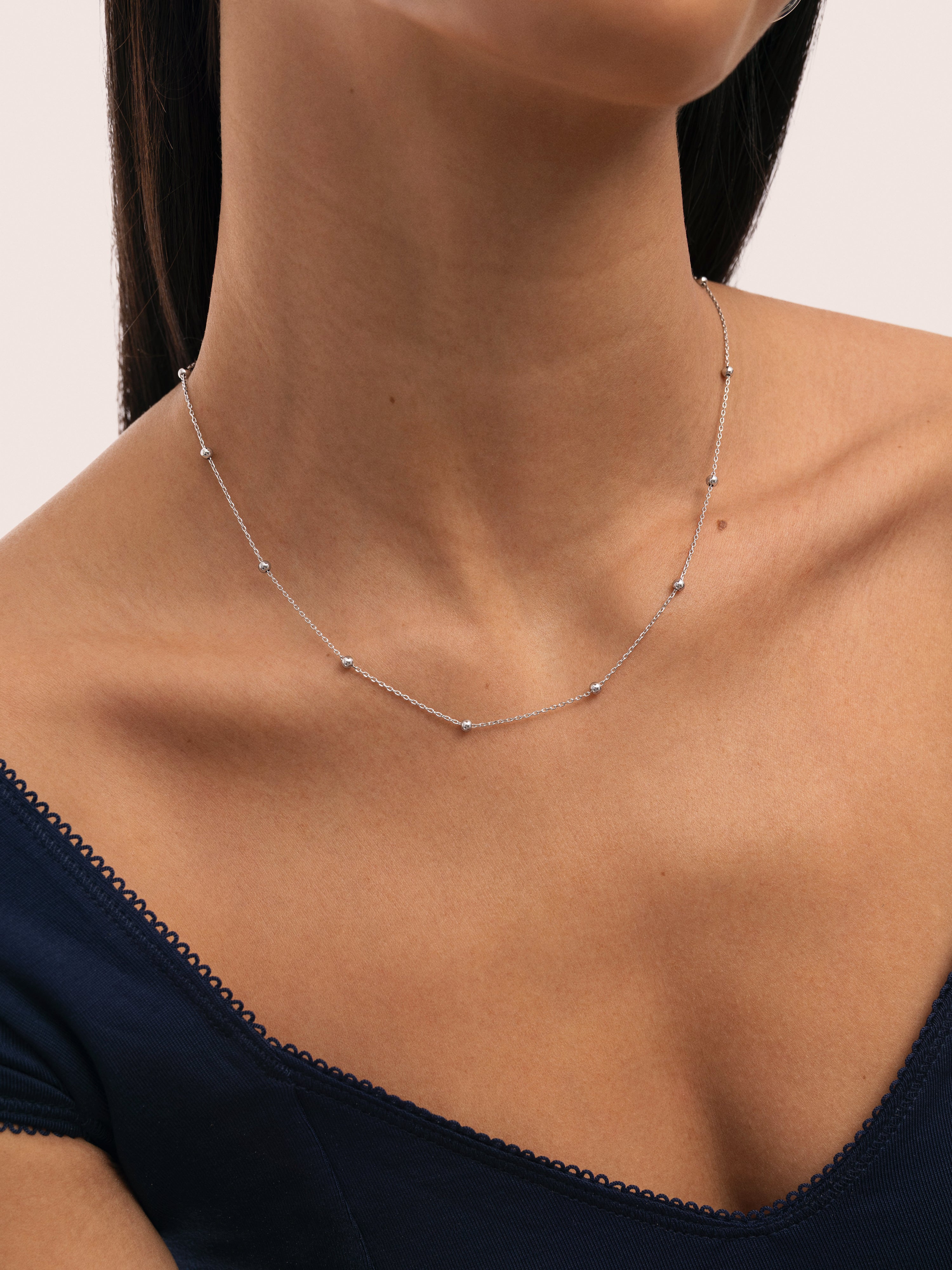 Dots L Halskette Edelstahl