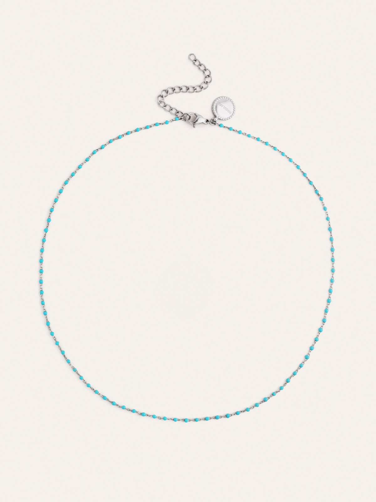 Dots Turquoise Enamel Steel Necklace - vista 4