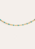 Collar Dots Turquoise Enamel Plata Baño Oro