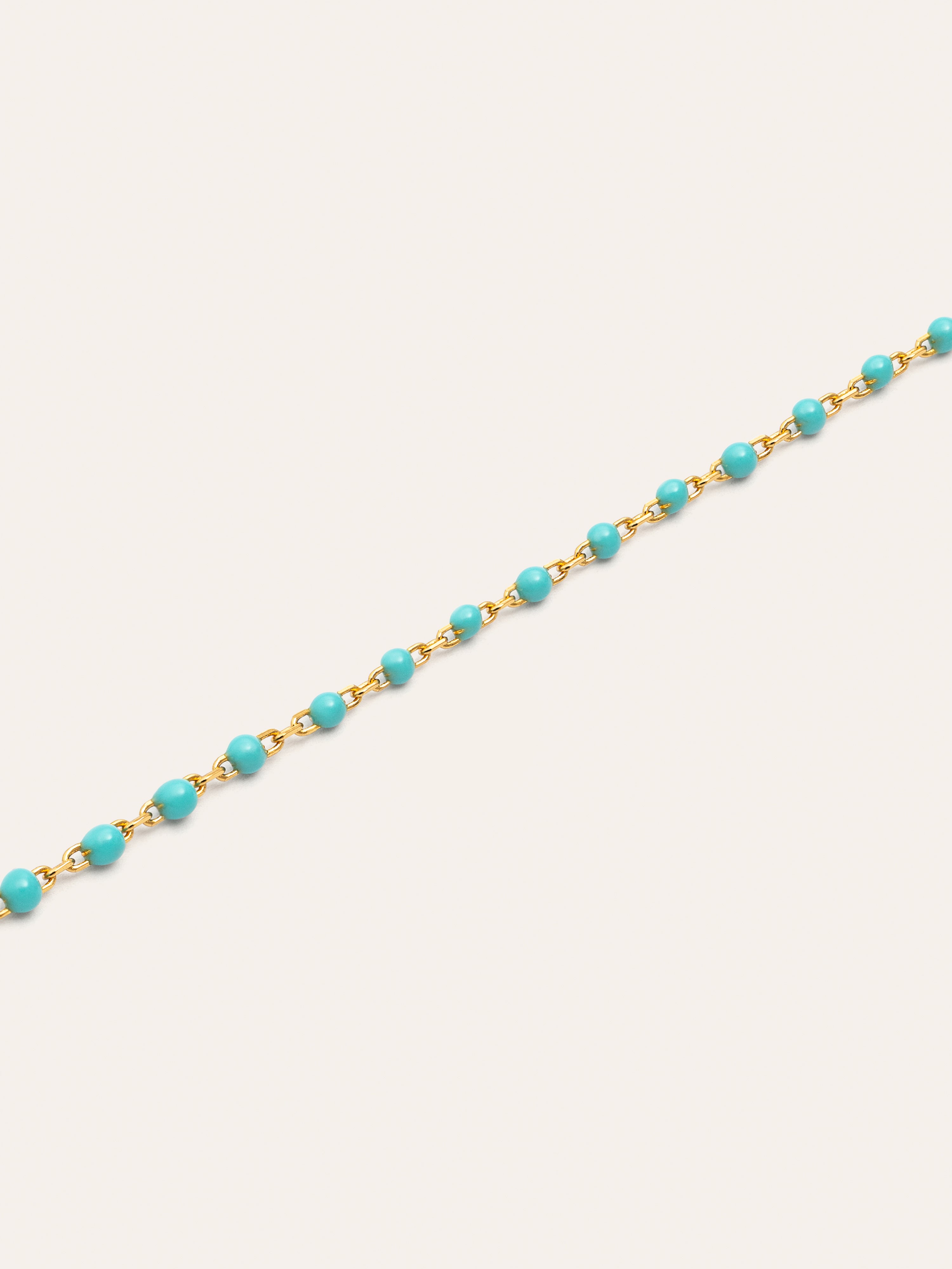 Collar Dots Turquoise Enamel Plata Baño Oro