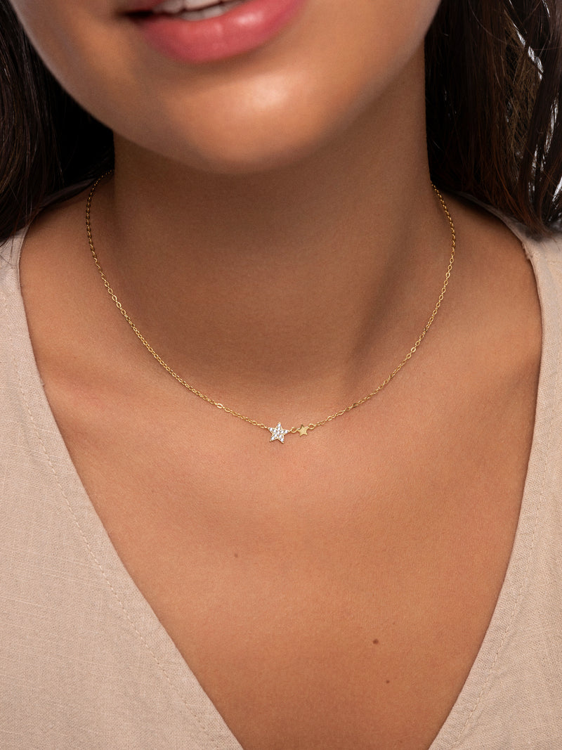 Collier Duo Stars plaqué or