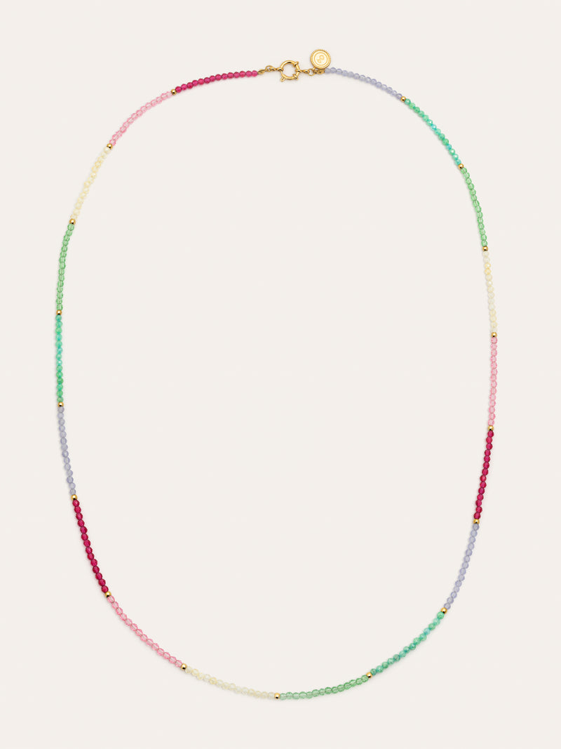 Collier Dye Dots Pastel Acier Plaqué Or