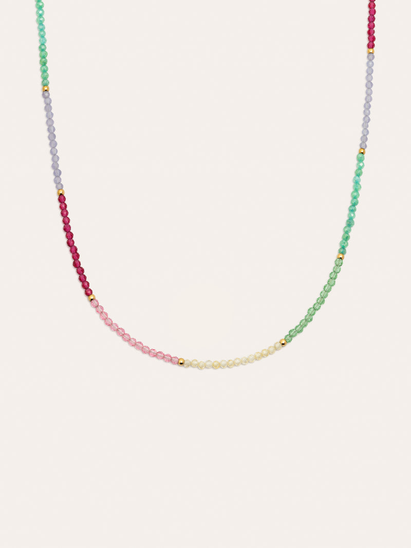 Collier Dye Dots Pastel Acier Plaqué Or