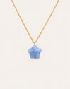 Collier étoile aigue-marine en Acier plaqué or