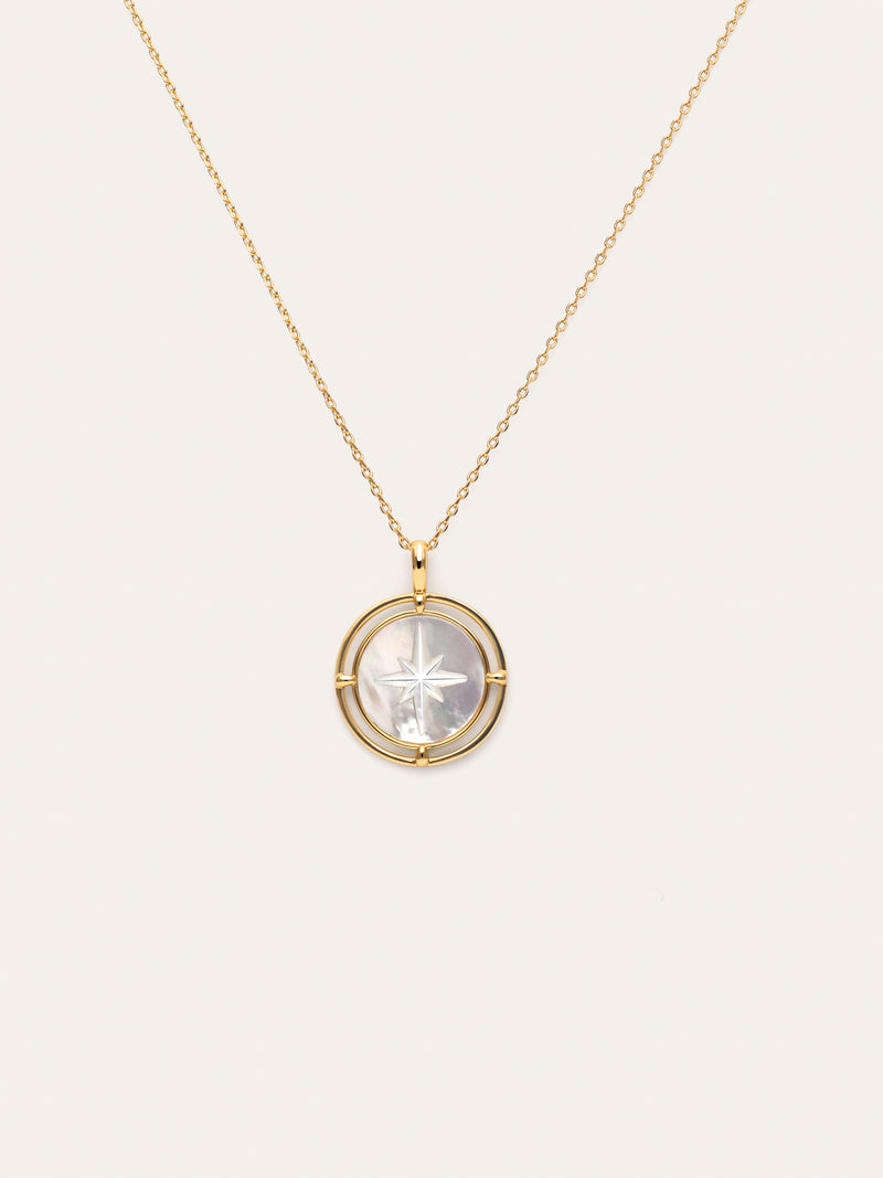 Collar Estrella Polar Nácar Baño Oro