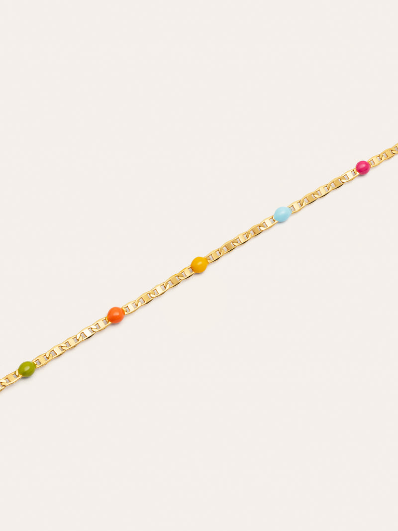 Fine Enamel Colors Halskette, vergoldet