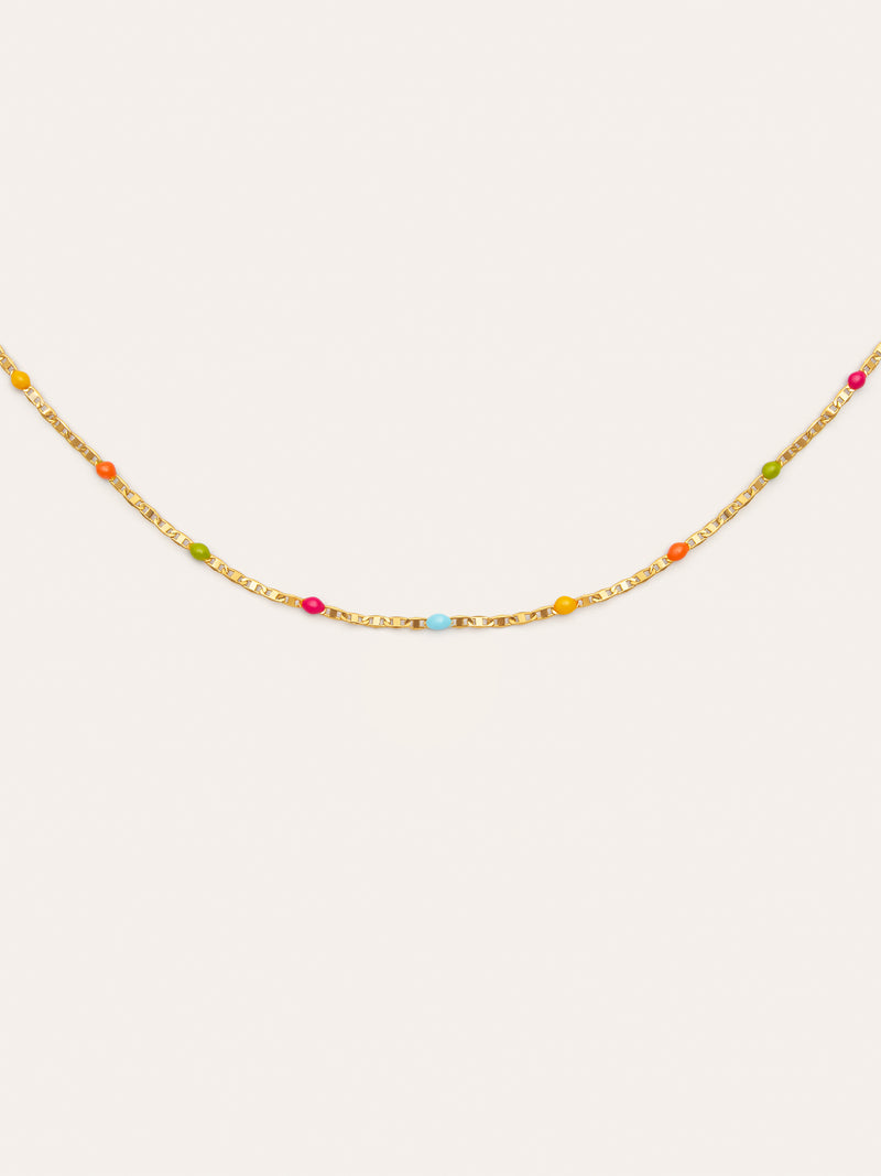 Fine Enamel Colors Halskette, vergoldet