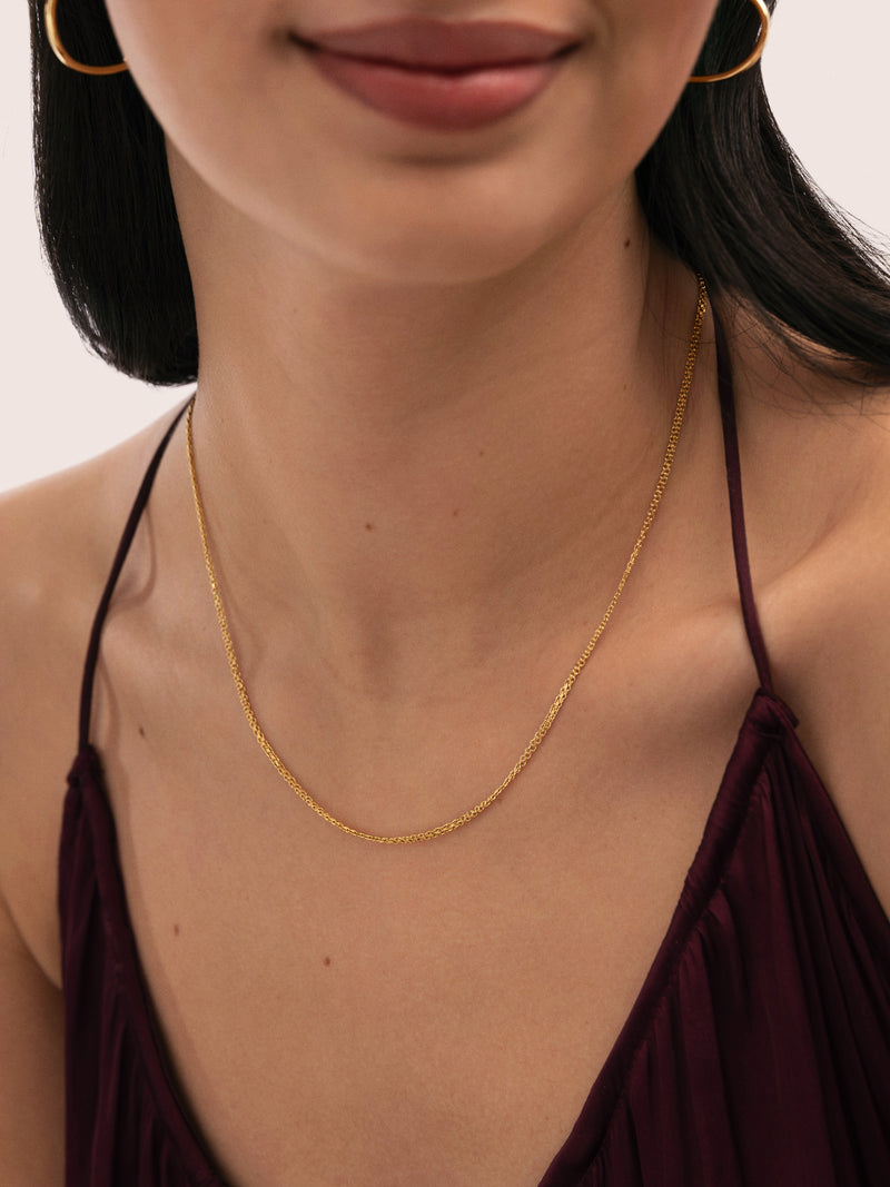Collier Fine Tape Acier Plaqué Or