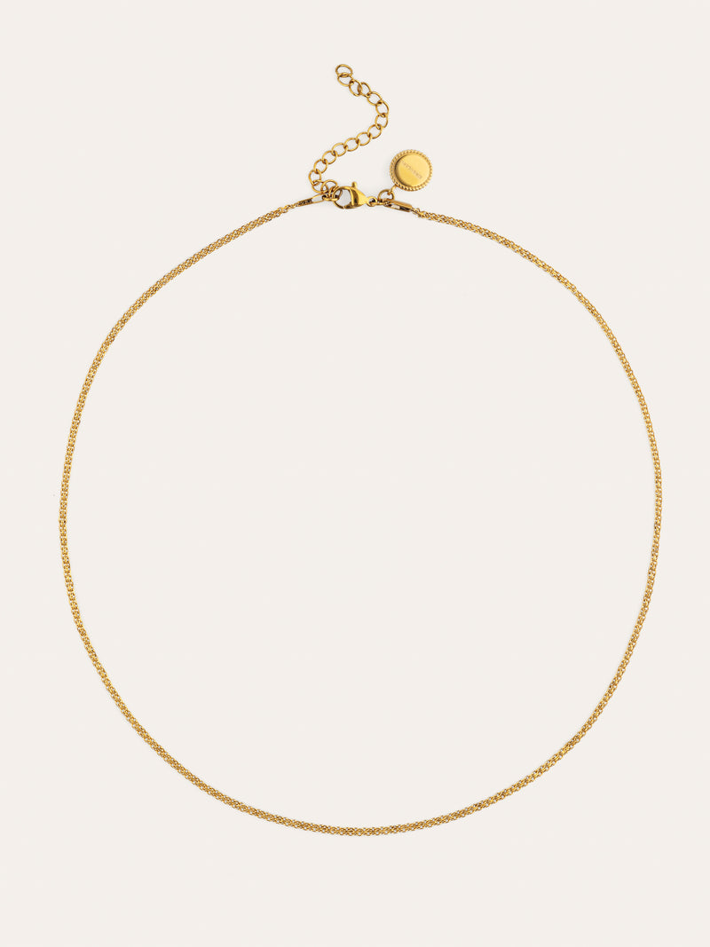 Collier Fine Tape Acier Plaqué Or