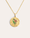 Collar Medallion Flower Blossom Baño Oro